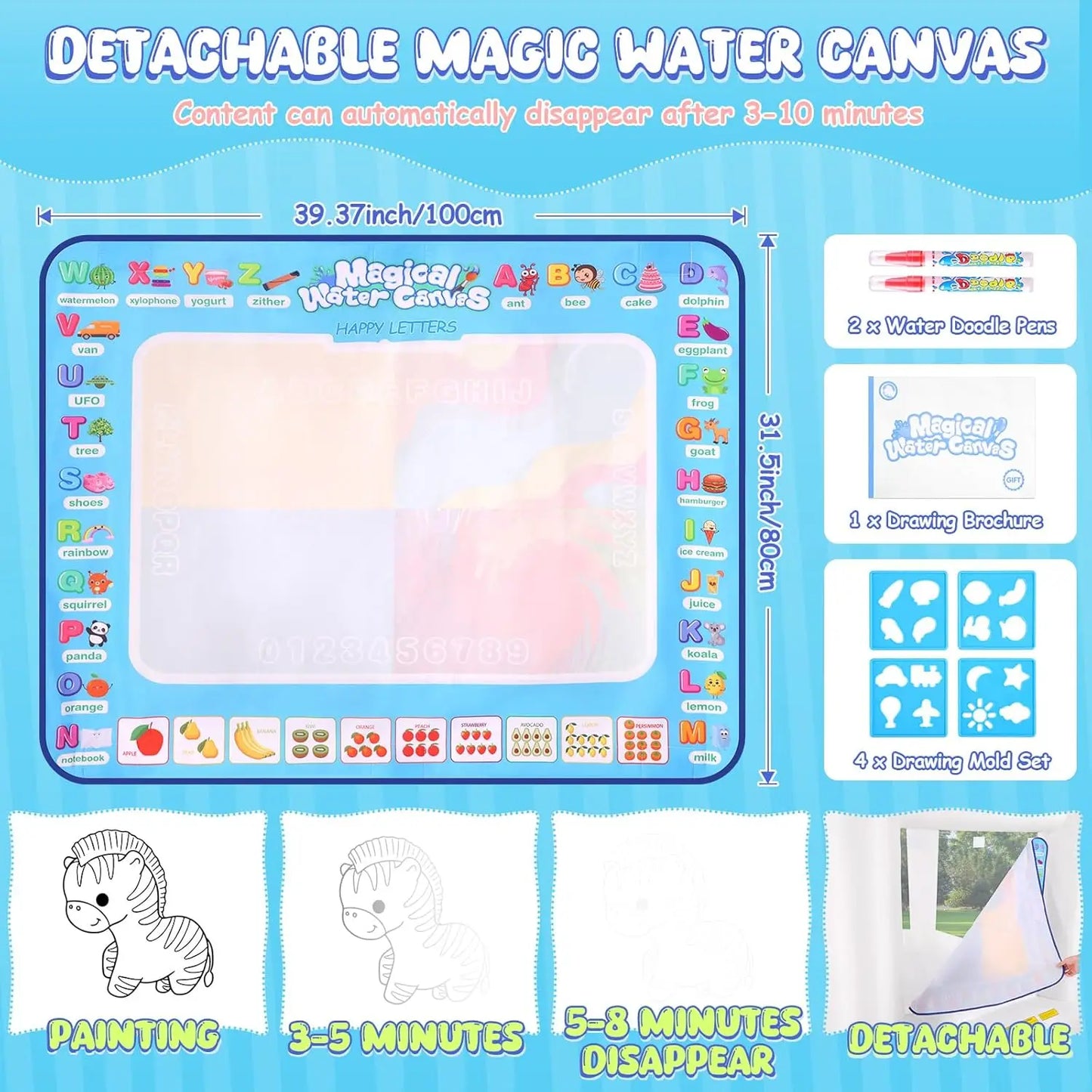 White Bounce House Indoor/Outdoor for Kids 2-8 with Balloons, Magical Water Canvas, Dart Target Balls, Bar Dart Set, Basketball,