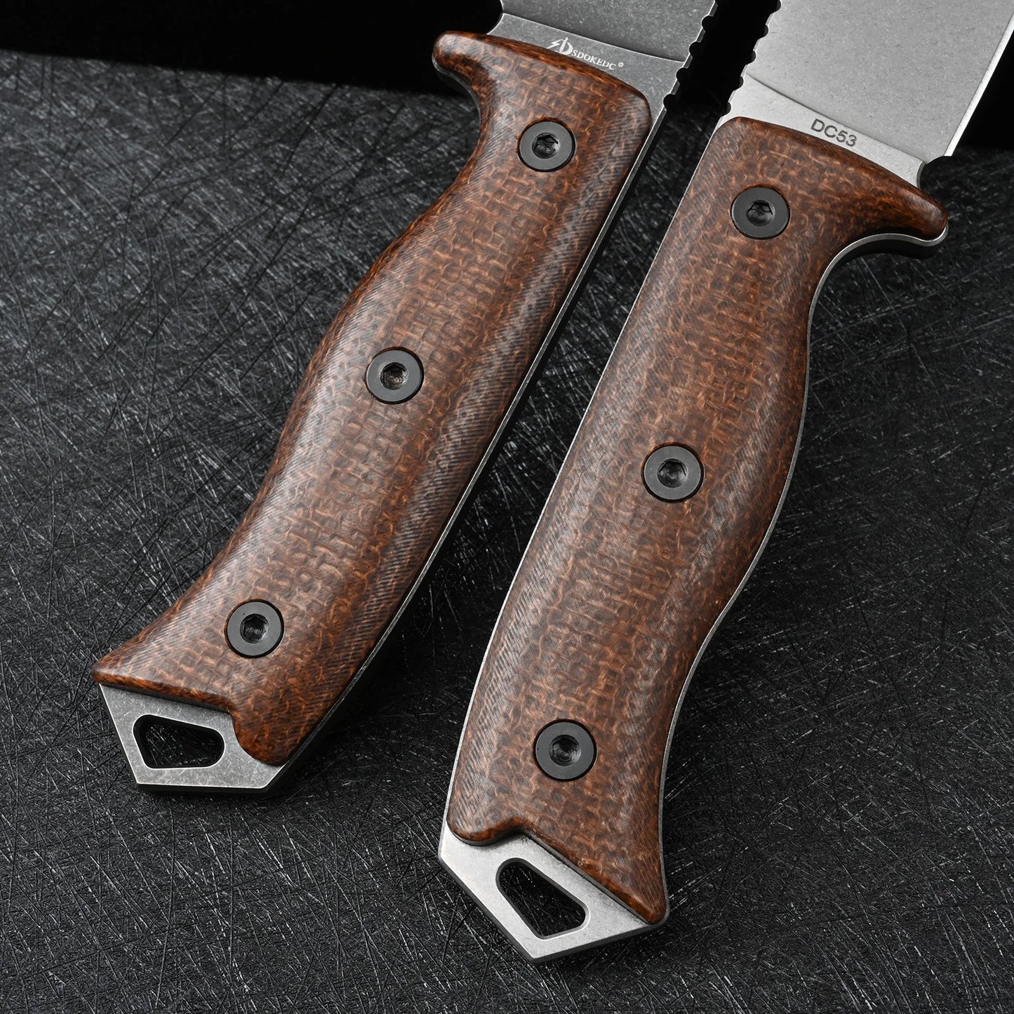 DC53 Steel Outdoor Camping Fixed Blade Knives Self Defense Survival Hunting Knife For Men
