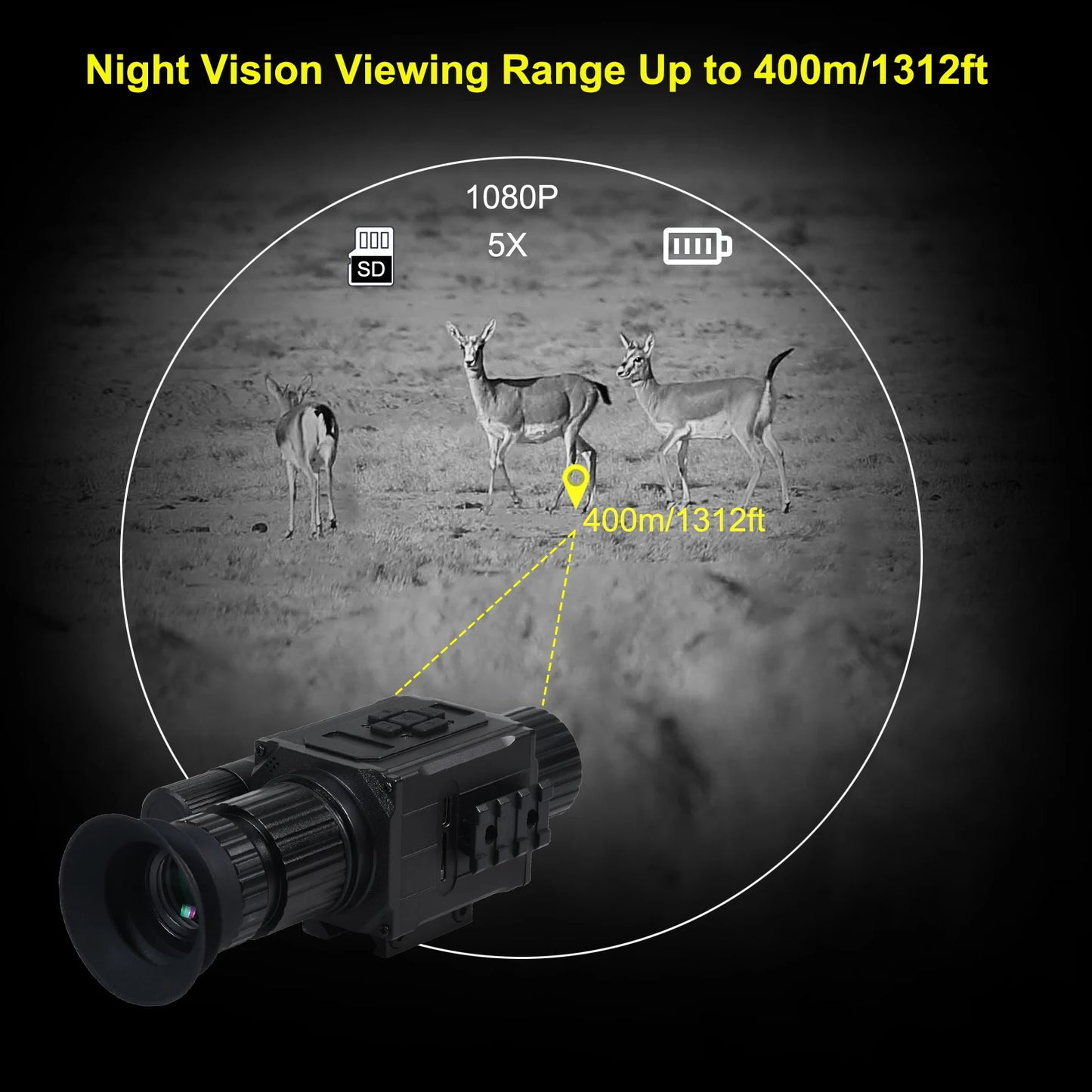 Tactical FAST Helmet NVG Night Vision Device, Hunting Riflescope IR Night Vision, Outdoor CS Shooting Training Sight Digital Cam