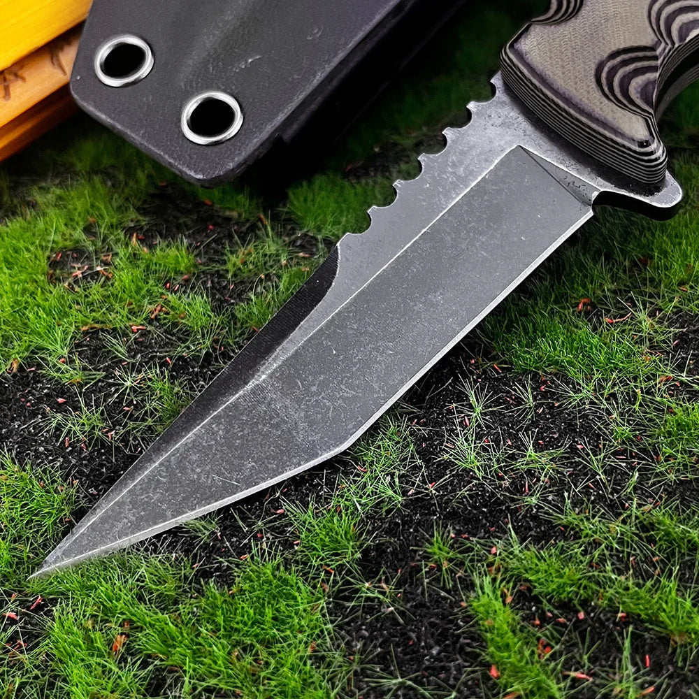 Multi-Functional Tactical Portable Wilderness Adventure Straight Knife Survival Pocket EDC Knife Outdoor Camping Hunting Knife