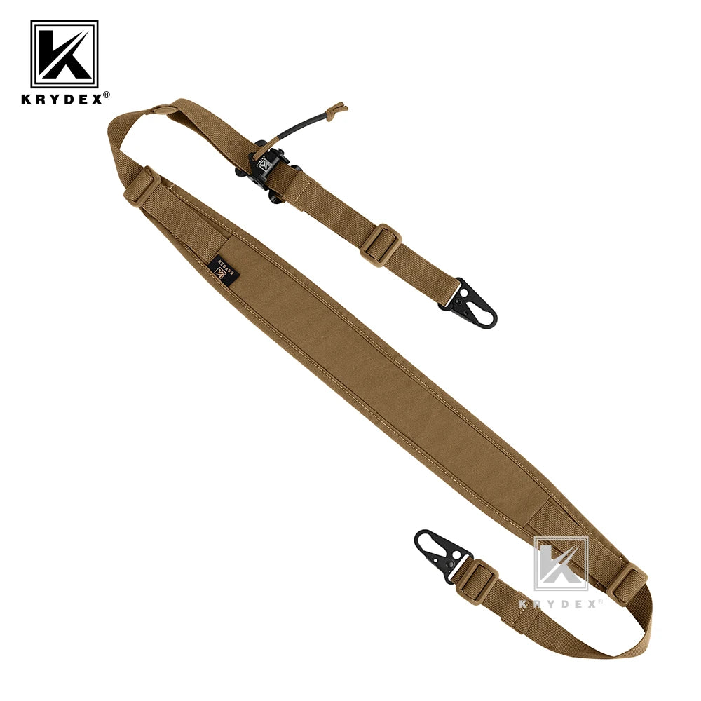 KRYDEX Tactical Gun Sling Strap Modular Removable 2 Point /1 Point 2.25" Padded Slingster For Combat Shooting Hunting Rifle CB