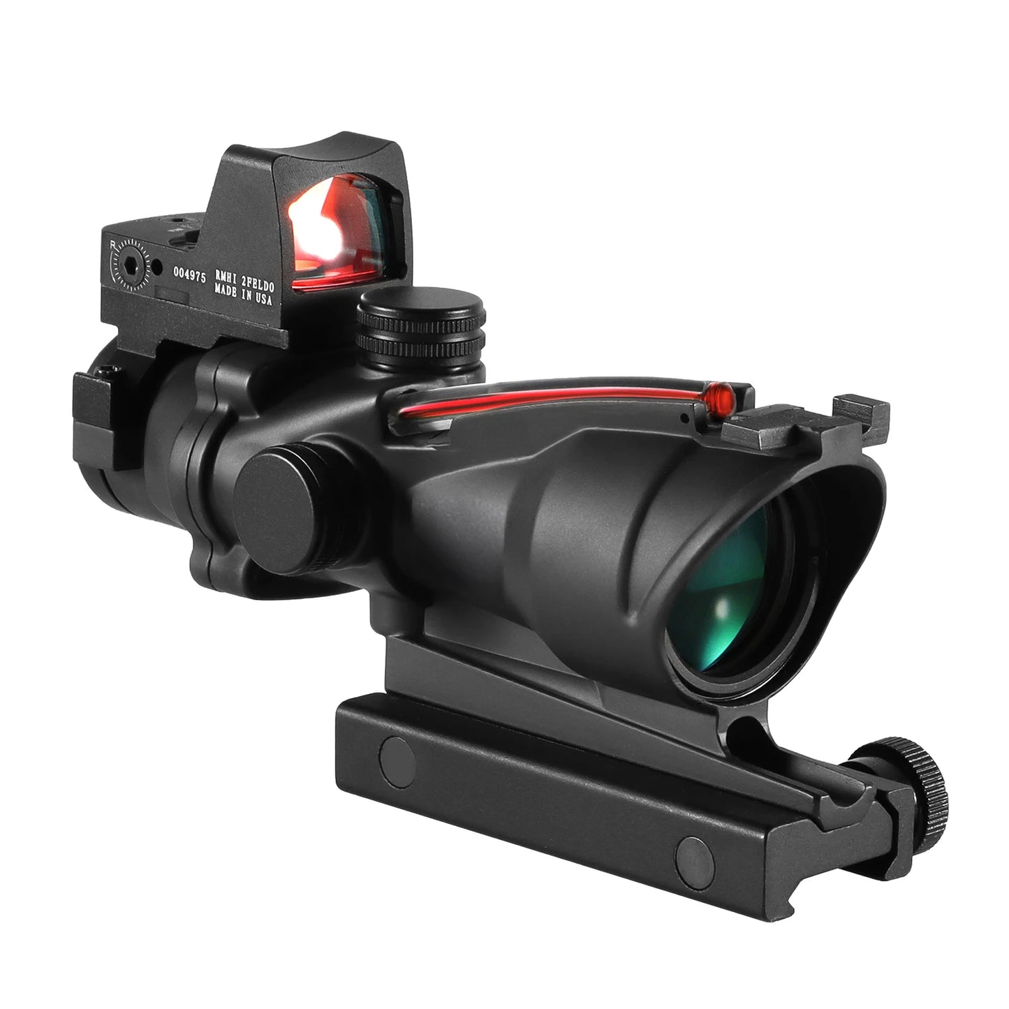 Adjustable 4x32 Red Dot 1x  4x Scope  Red Dot Tactical Scope 20mm Rail Scope for Hunting