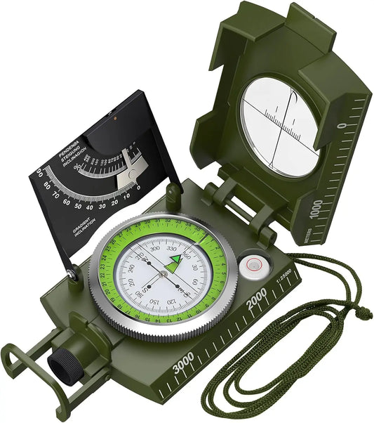 Proster IP65 Compass Hiking Survival - Lensatic Sighting Compass for Camping Navigation,Compass with Clinometer & Carry Bag