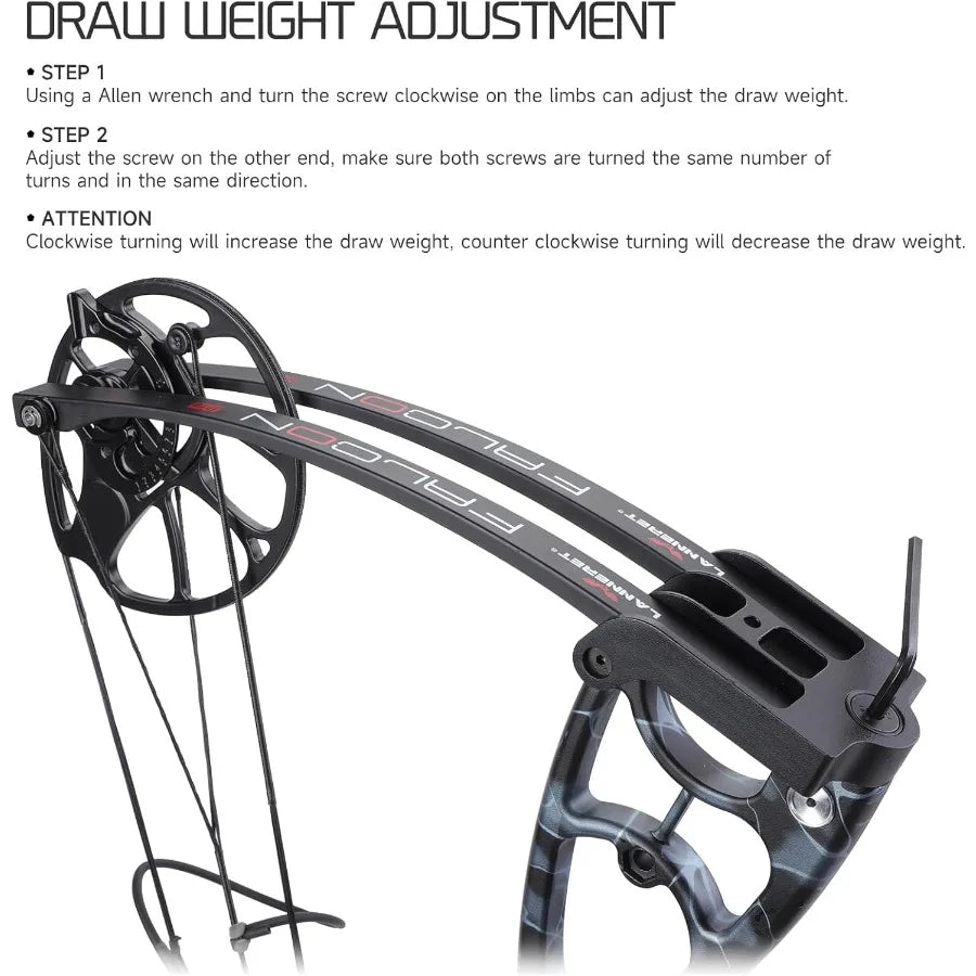 Compound Bow and Archery Sets Right Hand Adjustable Draw Weight Archery Compound Bows 3070 lbs Suitable for Youth Adul