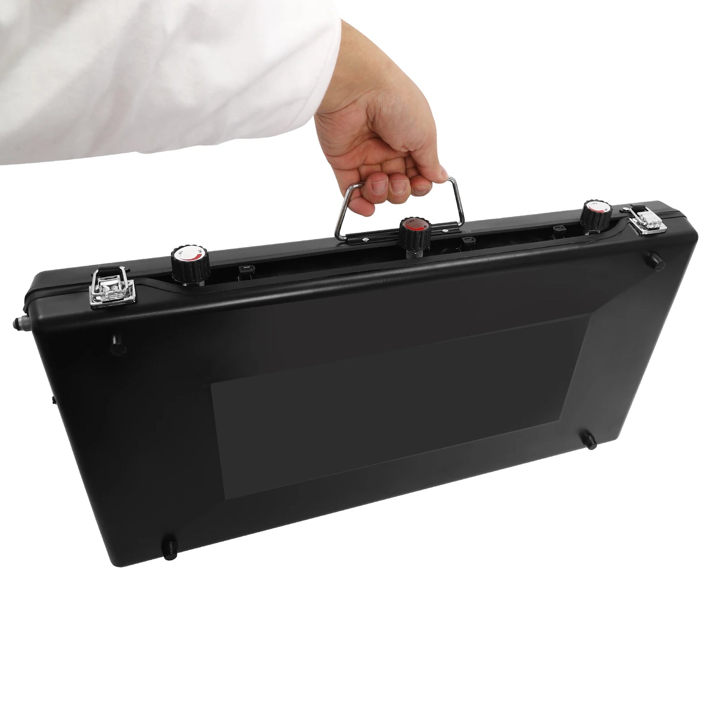 Foldable 3-Burner Camping Stove 1.5kw Tabletop Gas BBQ Grill Outdoor Portable Cooking Stove with Removable Grid