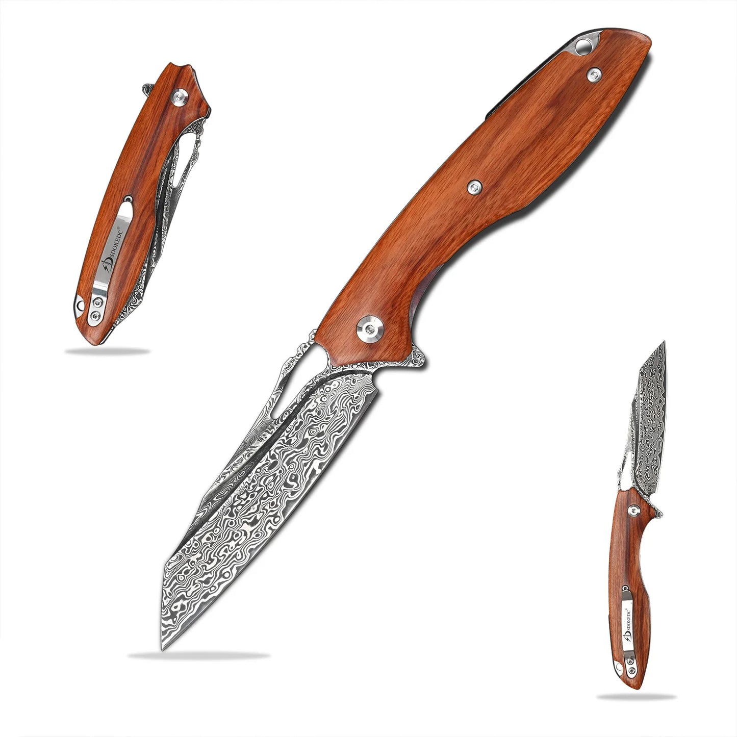 SDOKEDC Knives VG10 Damascus Flipper Pocket Folding Knife Tactical Military Outdoor Camping Survival Hunting EDC Self Defense