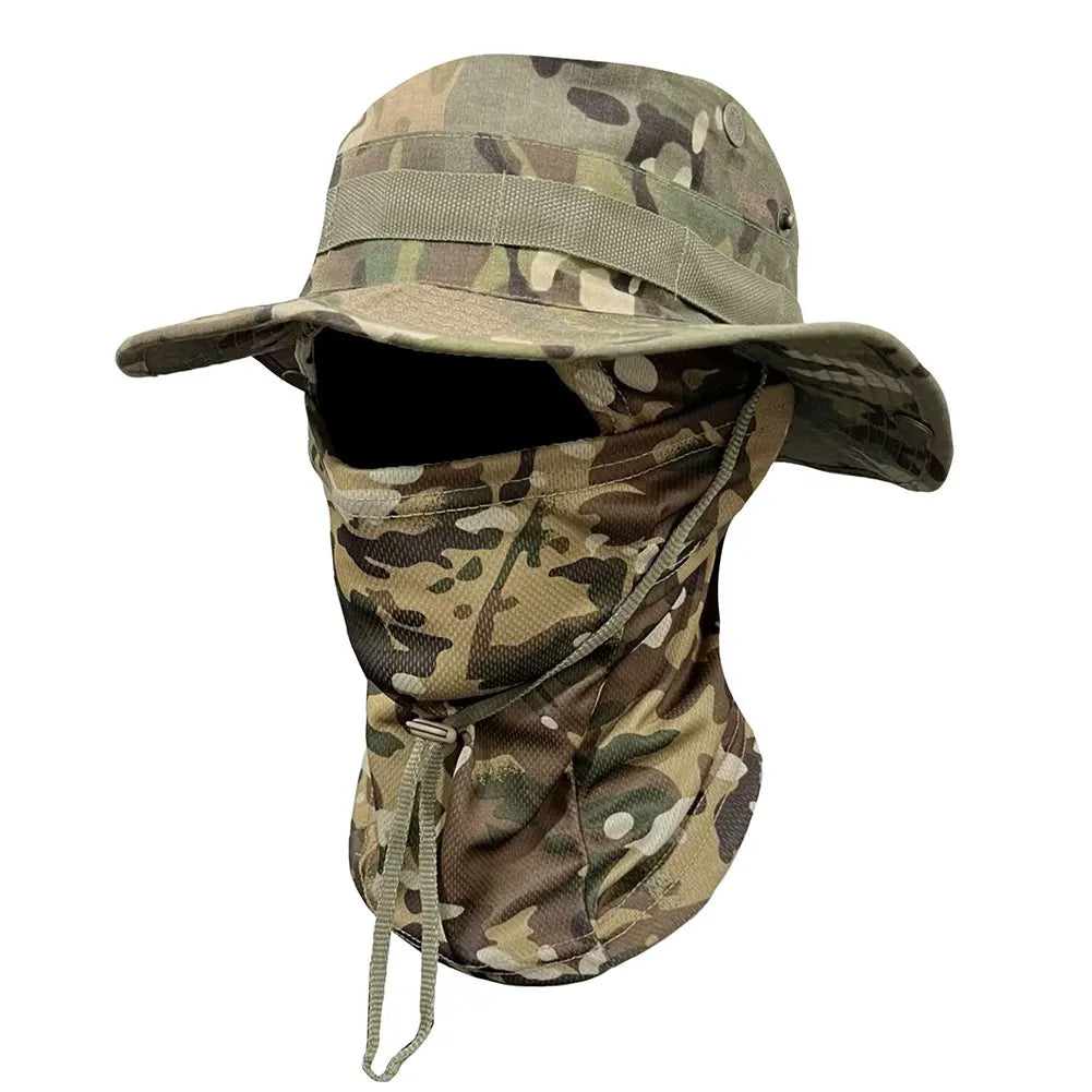 Boonie Hat Balaclava Full Face Mask Set Wide Brim Sun Hat Sun Protection Fishing Cap for Men Women Fishing Hiking Camping