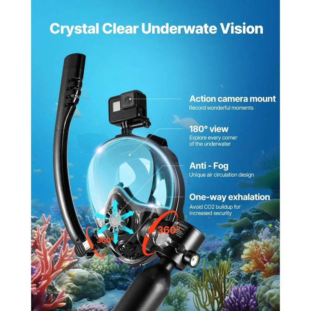 0.5L SCUBA TANK for DIVING and SNORKELING with REFILLABLE feature and Built-in PUMP up to 32.81FT
