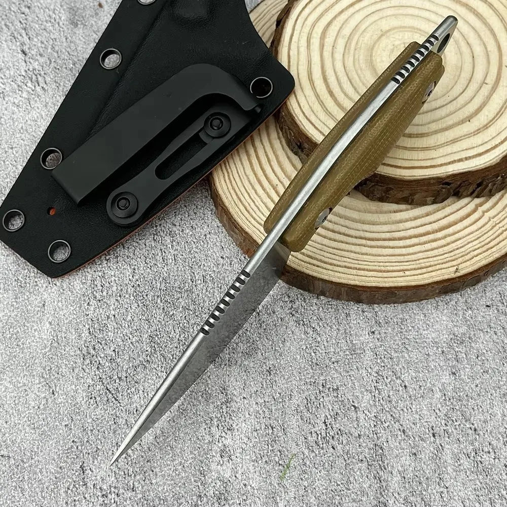 EDC Wilderness Survival Multi-function Straight Knife Outdoor Camping Knife Hunting Self-defense Utility Tools Micarta Handle