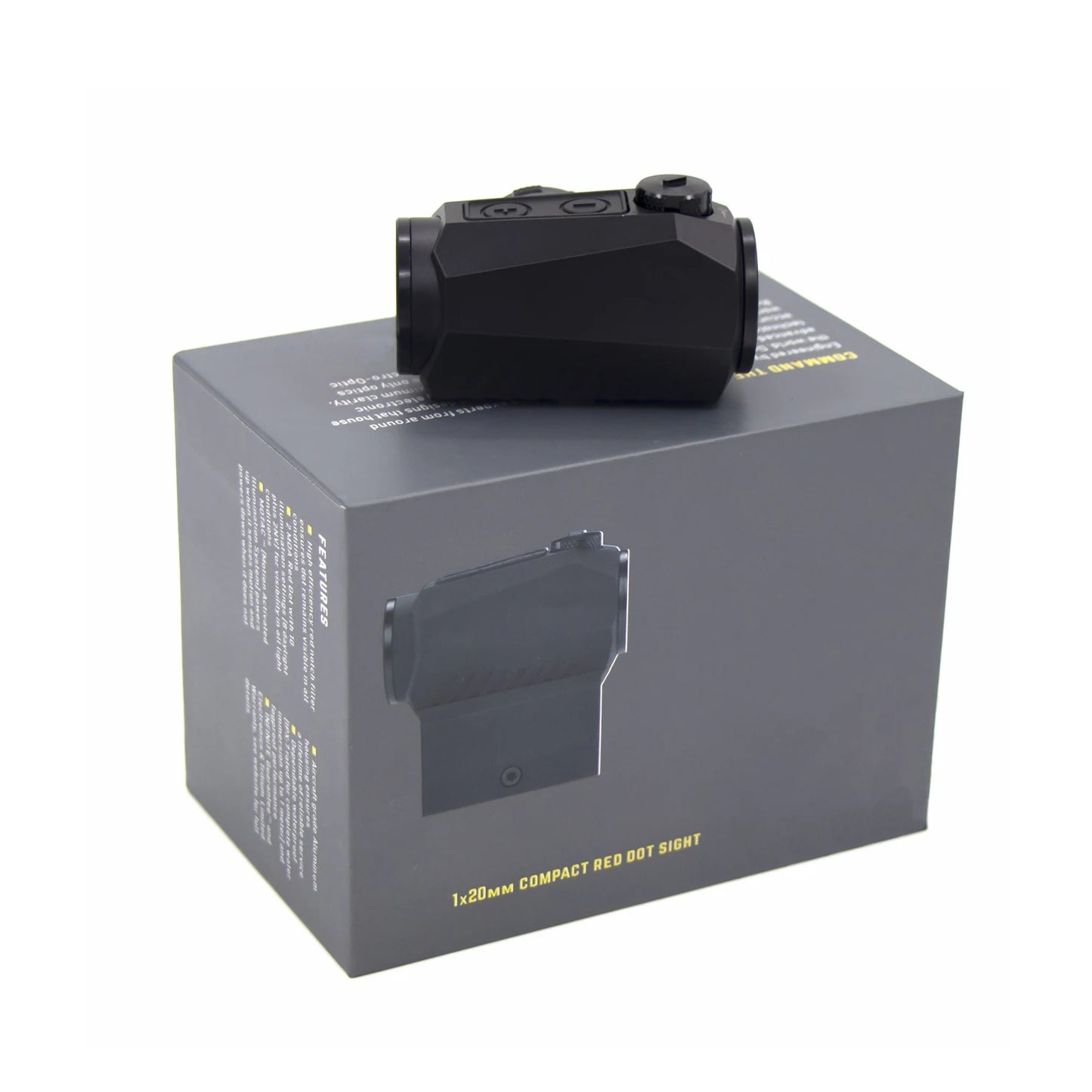 R5 1x20mm Low Parallax Red Dot 2MOA Motion-Activated Compact Reflex Scope w/ Quick-Release 20mm Rail for Airsoft Hunting