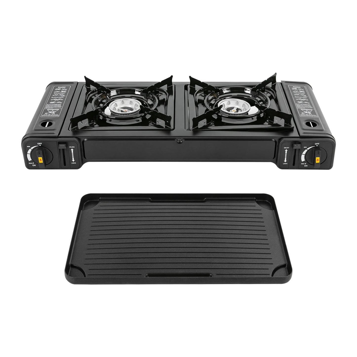 Double Head Barbecue Gas stove with Baking Tray  Home Application Home Outdoor
