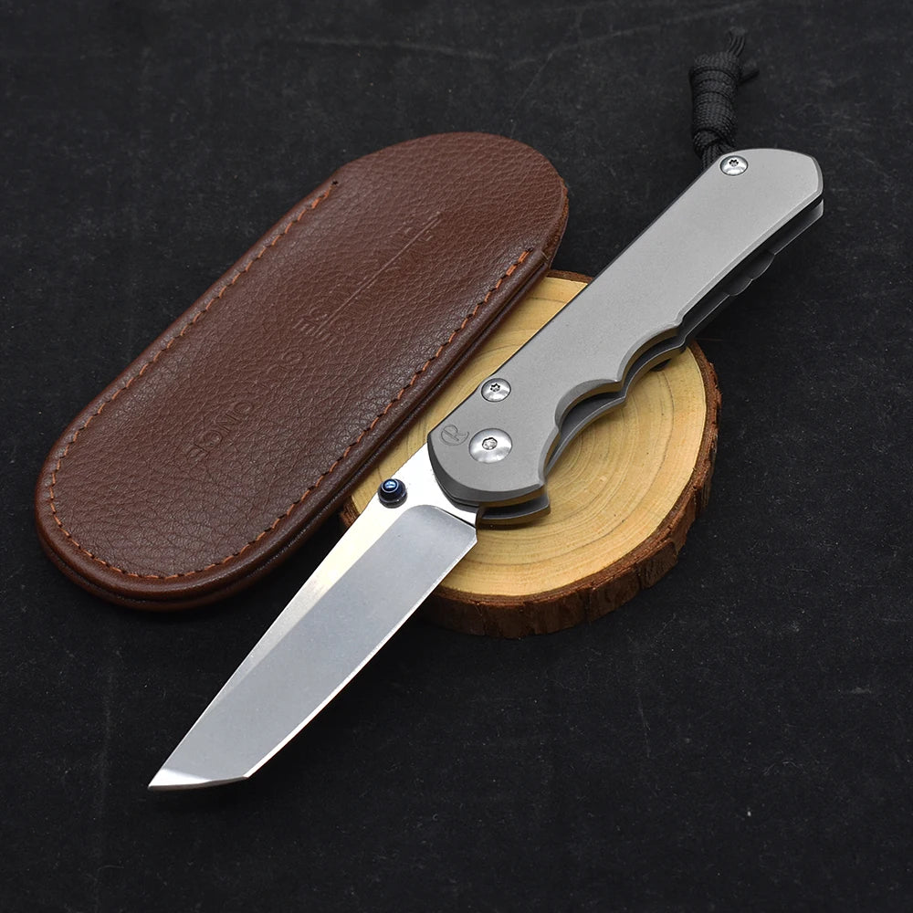Chris Reeve CR S35VN Blade Ball Bearing  Stone Wash Titanium Alloy Survival Tool Outdoor Camping Knife High Hardness Sharp EDC