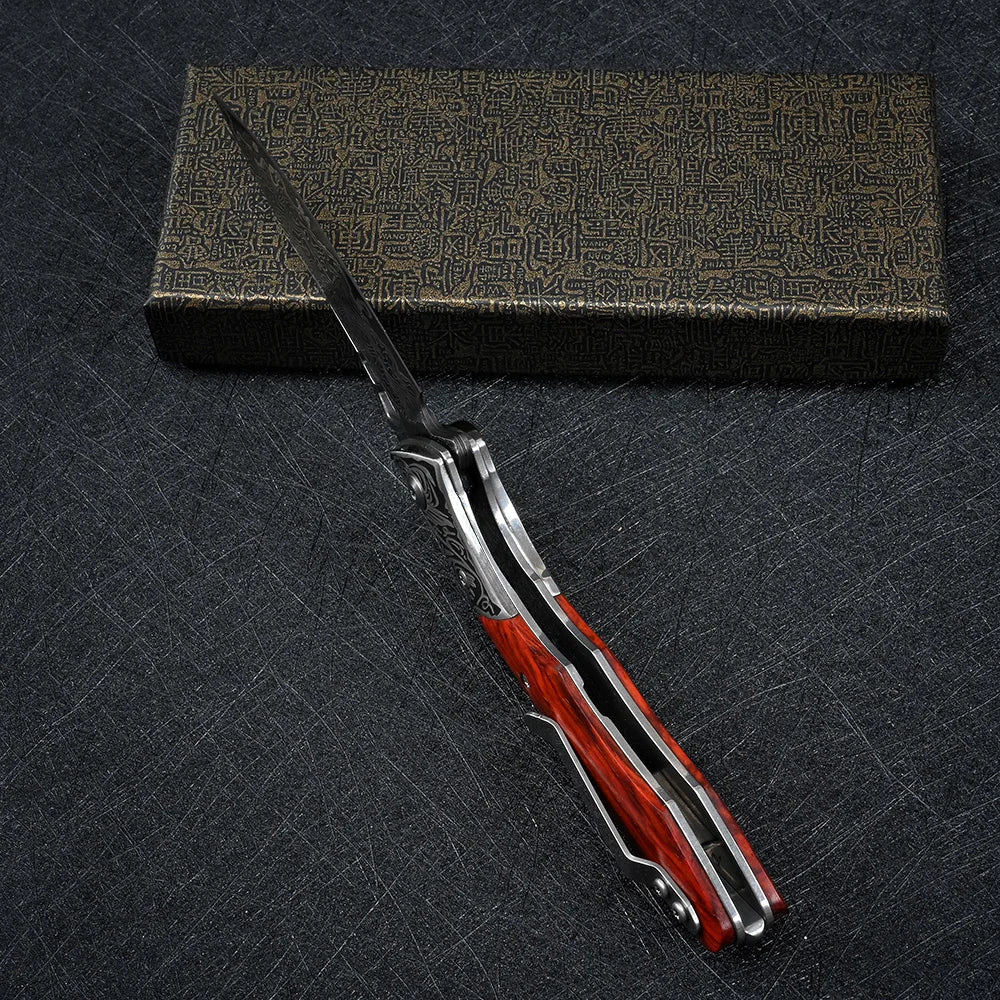 SDOKEDC VG10 Damascus Pocket Knives for Men Utility Flipper Tactical Folding Knife For Camping Survival Hunting Fishing And EDC