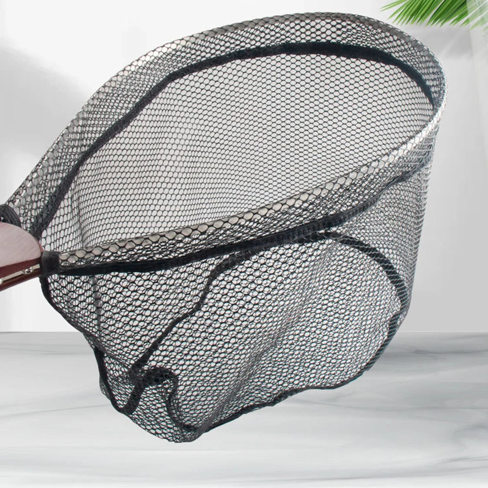 Folding Fishing Net Wooden Handle Fly Fishing Net Catch and Release Net for Trout Bass Pike Fishing Tools