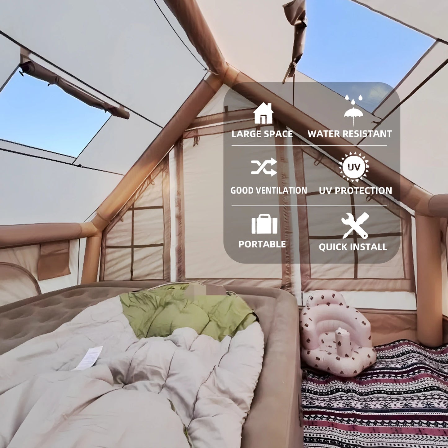 Inflatable Tents for Camping,Large Inflatable Camping Tent with Hand Pump,Inflatable Tent,Easy Setup Tents for Camping Portable