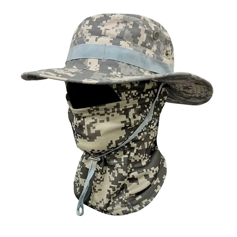 Boonie Hat Balaclava Full Face Mask Set Wide Brim Sun Hat Sun Protection Fishing Cap for Men Women Fishing Hiking Camping