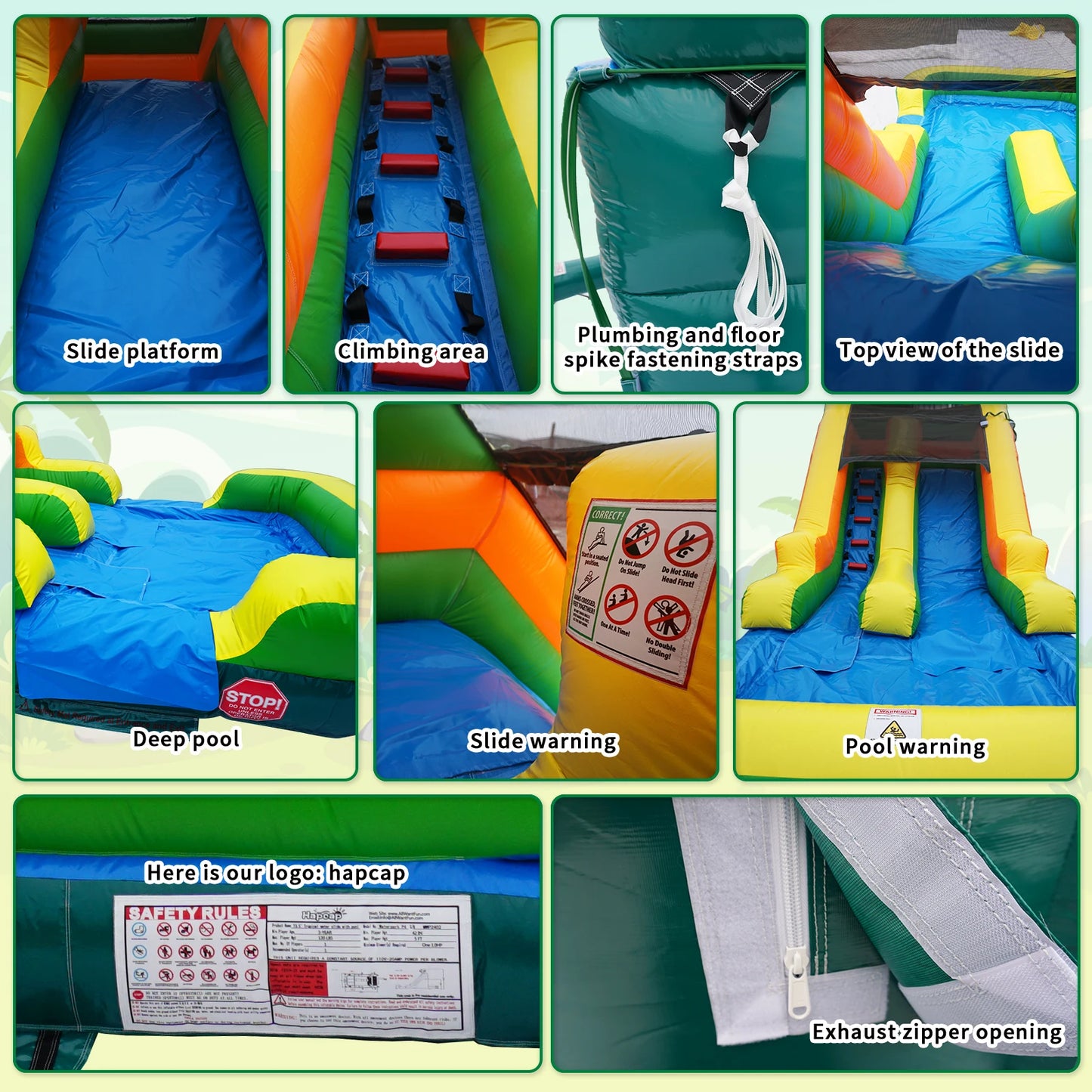 Inflatable Commercial Water Slide Bounce House for Kids or Adults,High Slide with Shallow Pool,Backyard,Outdoor 20' x 9.4'x 13’