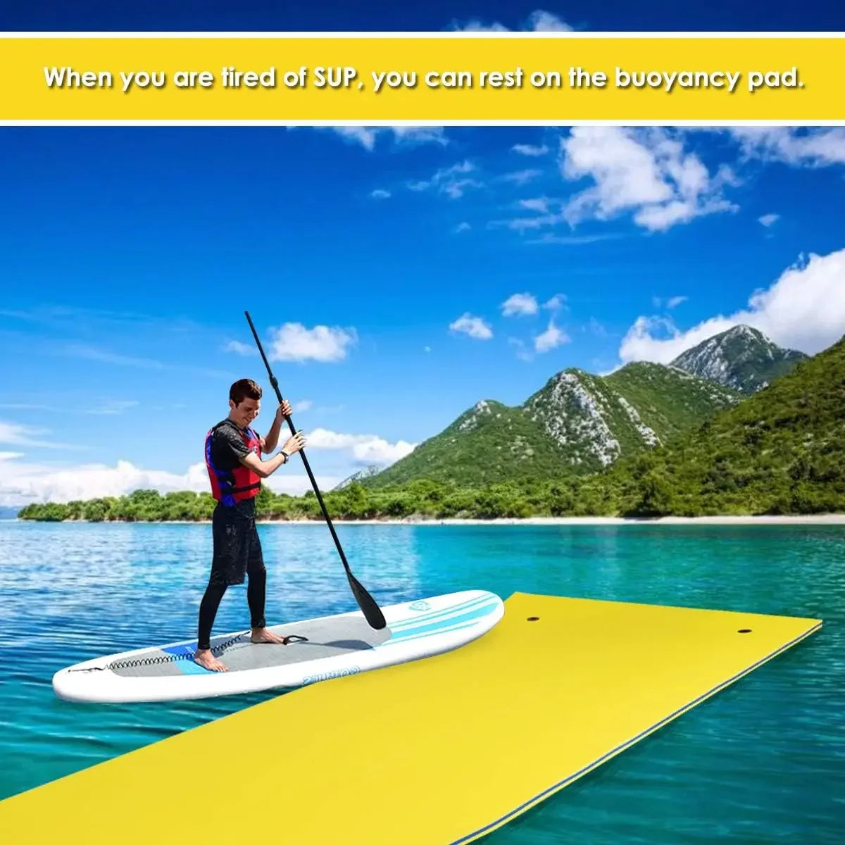 Floating Water Pad, Lily Pad for Water Recreation and Relaxing, Tear-Resistant XPE Foam Floating Mat for Beach