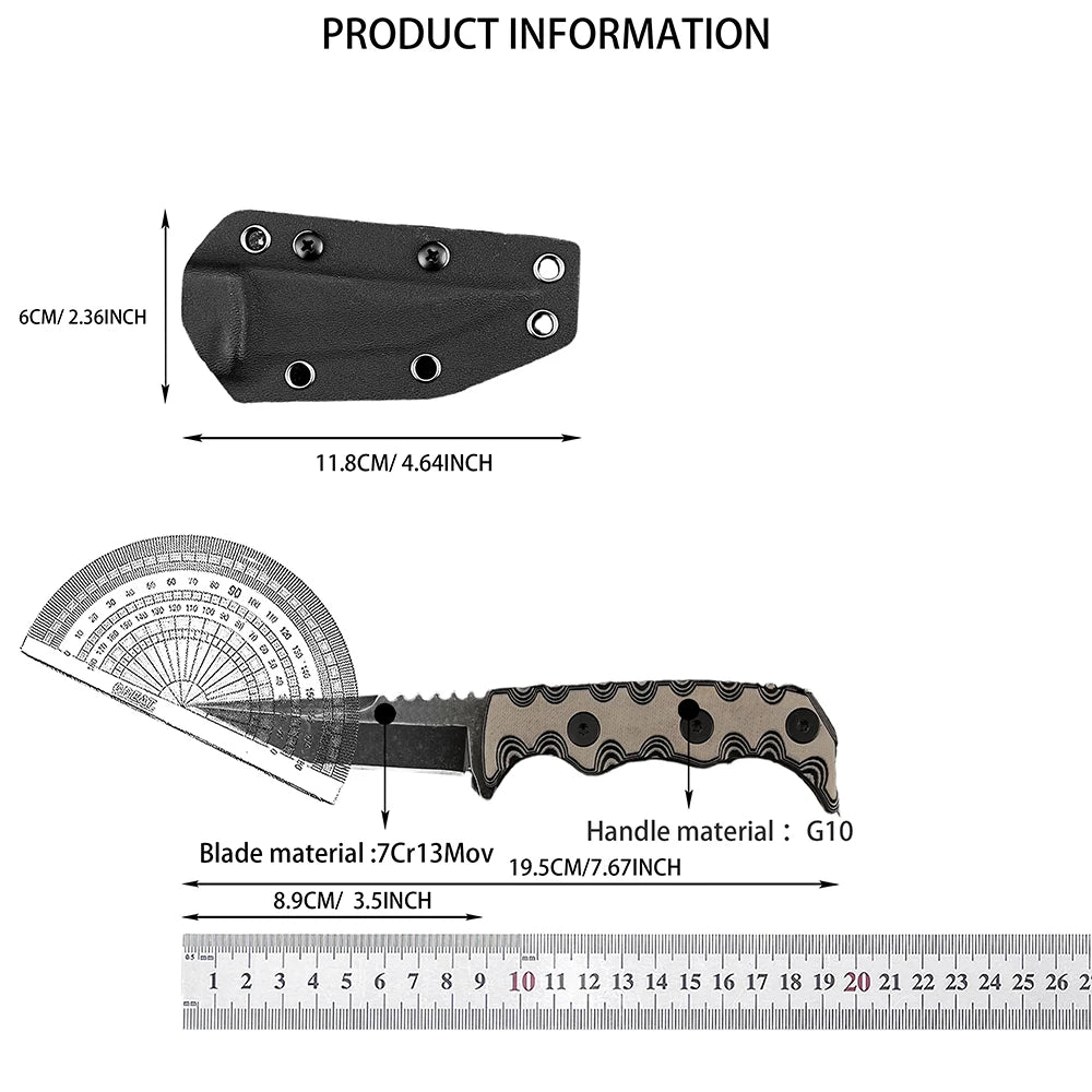 Multi-Functional EDC Knife Stainless Steel Portable Wilderness Adventure Survival Pocket Knife Outdoor Camping Hunting Knife