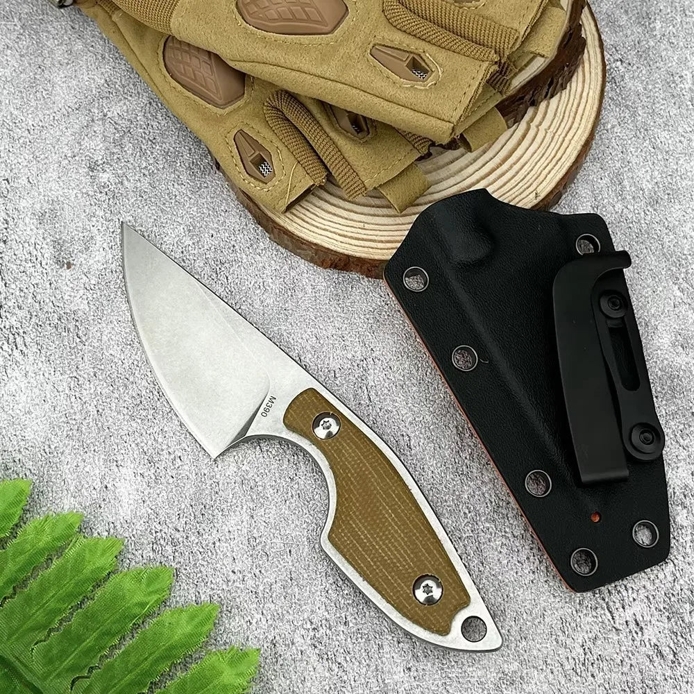 EDC Wilderness Survival Multi-function Straight Knife Outdoor Camping Knife Hunting Self-defense Utility Tools Micarta Handle
