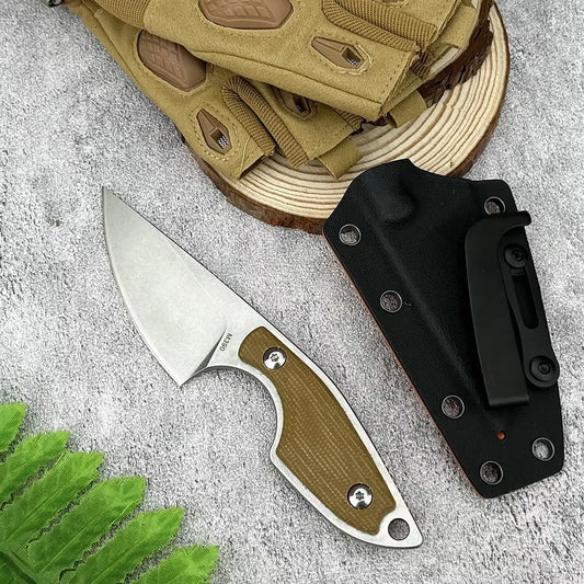 EDC Wilderness Survival Multi-function Straight Knife Outdoor Camping Knife Hunting Self-defense Utility Tools Micarta Handle