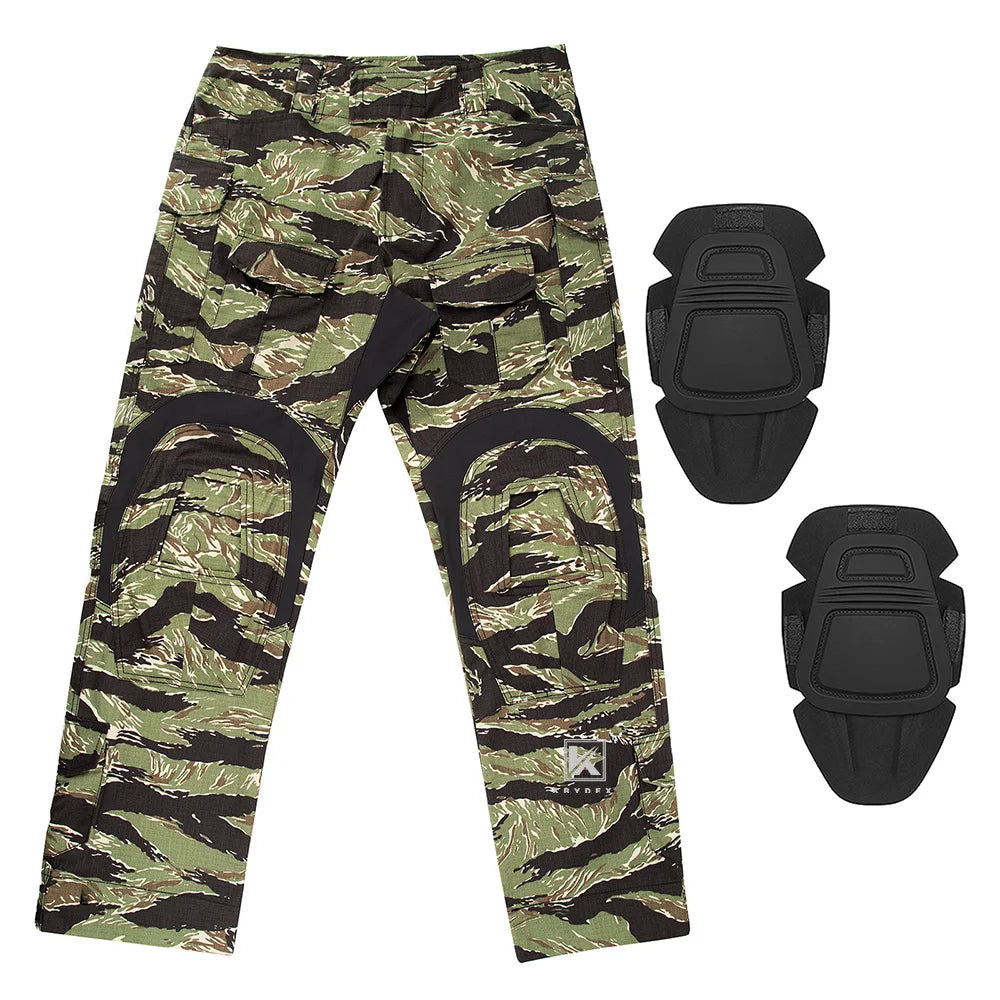 KRYDEX Tactical Combat Pants With Knee Pads For Hunting Outdoor Hiking Men Uniform Trousers Clothes